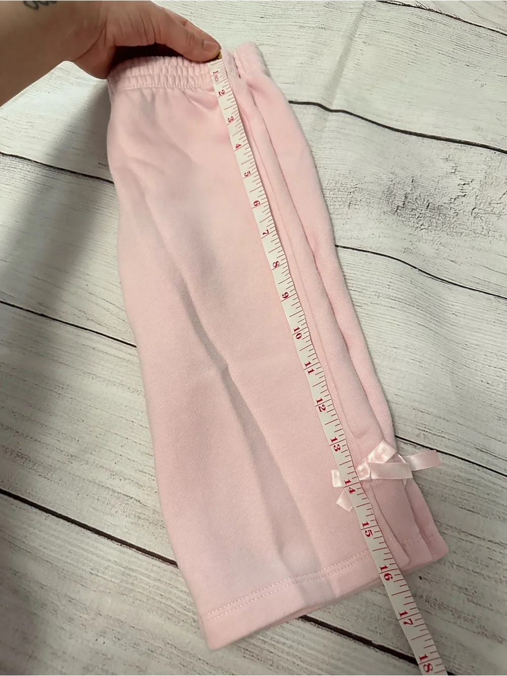 Baby Pink Fleece Pull-On Sweatpants with Bows
